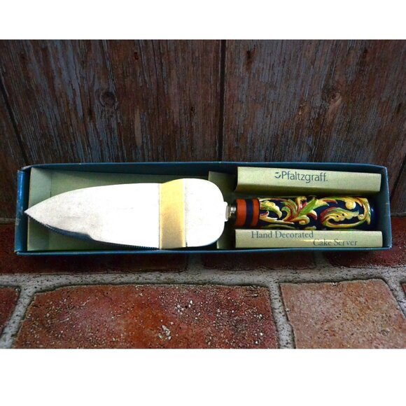 Pfaltzgraff Cake Server In Original Box Never Used Villa Dellaluna Pattern - Picture 1 of 6